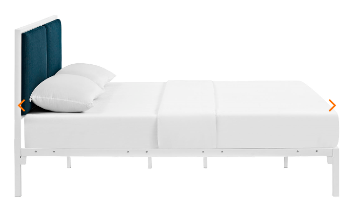 KING BED FRAME MOD-5463-WHI-AZU