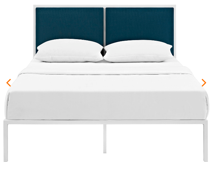 KING BED FRAME MOD-5463-WHI-AZU