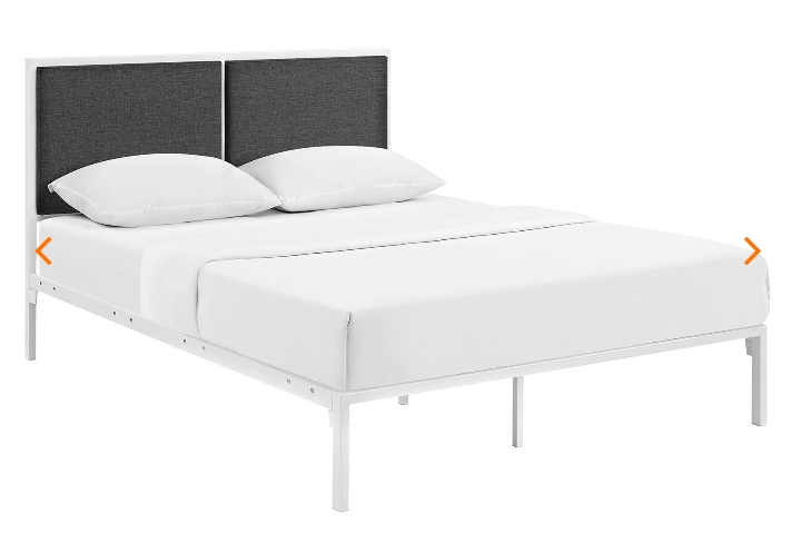 KING BED FRAME MOD-5463-WHI-AZU