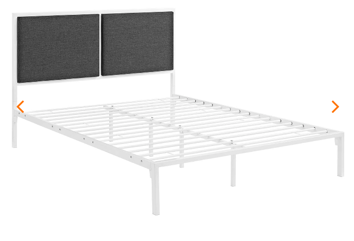 KING BED FRAME MOD-5463-WHI-AZU