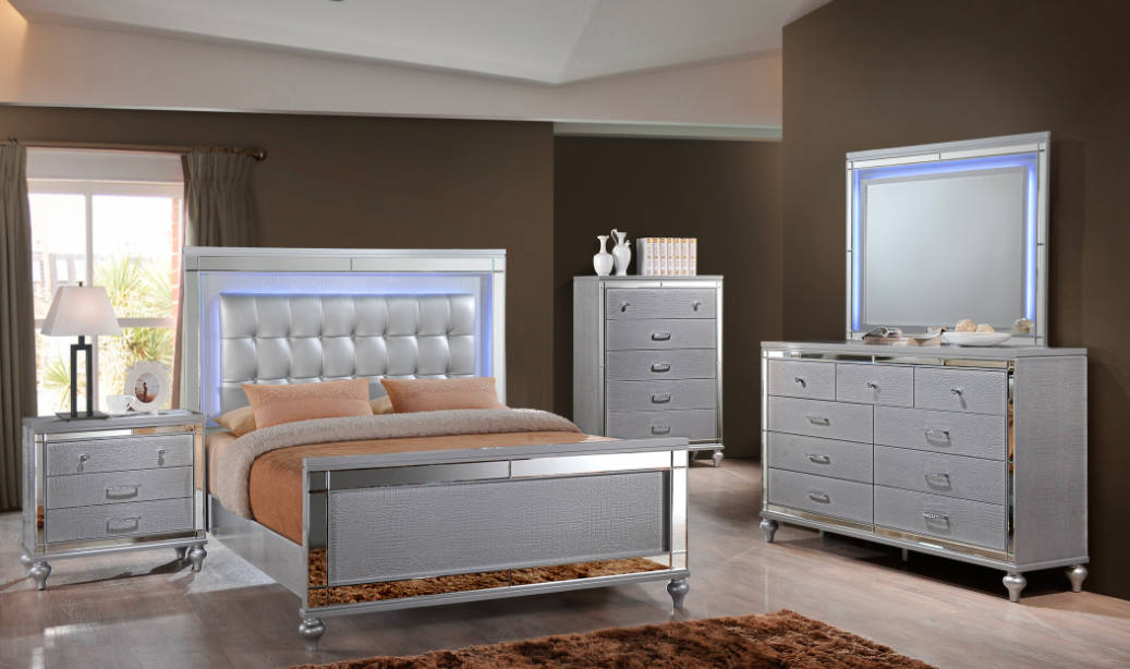 QUEEN BEDROOM SET 4PC- VALENTINO-NC