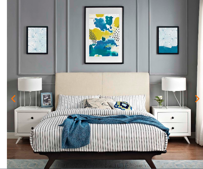 QUEEN BED FRAME MOD-5238-CAP-GRY