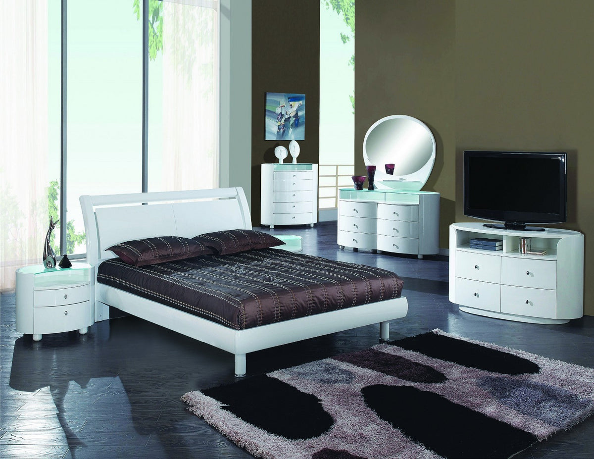 4PCS QUEEN WHITE BEDROOM SET #COSMO GU