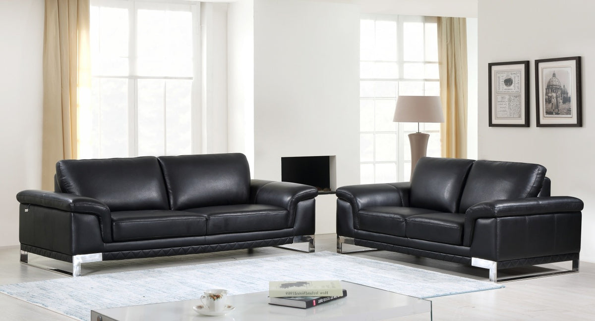 2PCS BLACK SOFA AND LOVESEAT #411GU