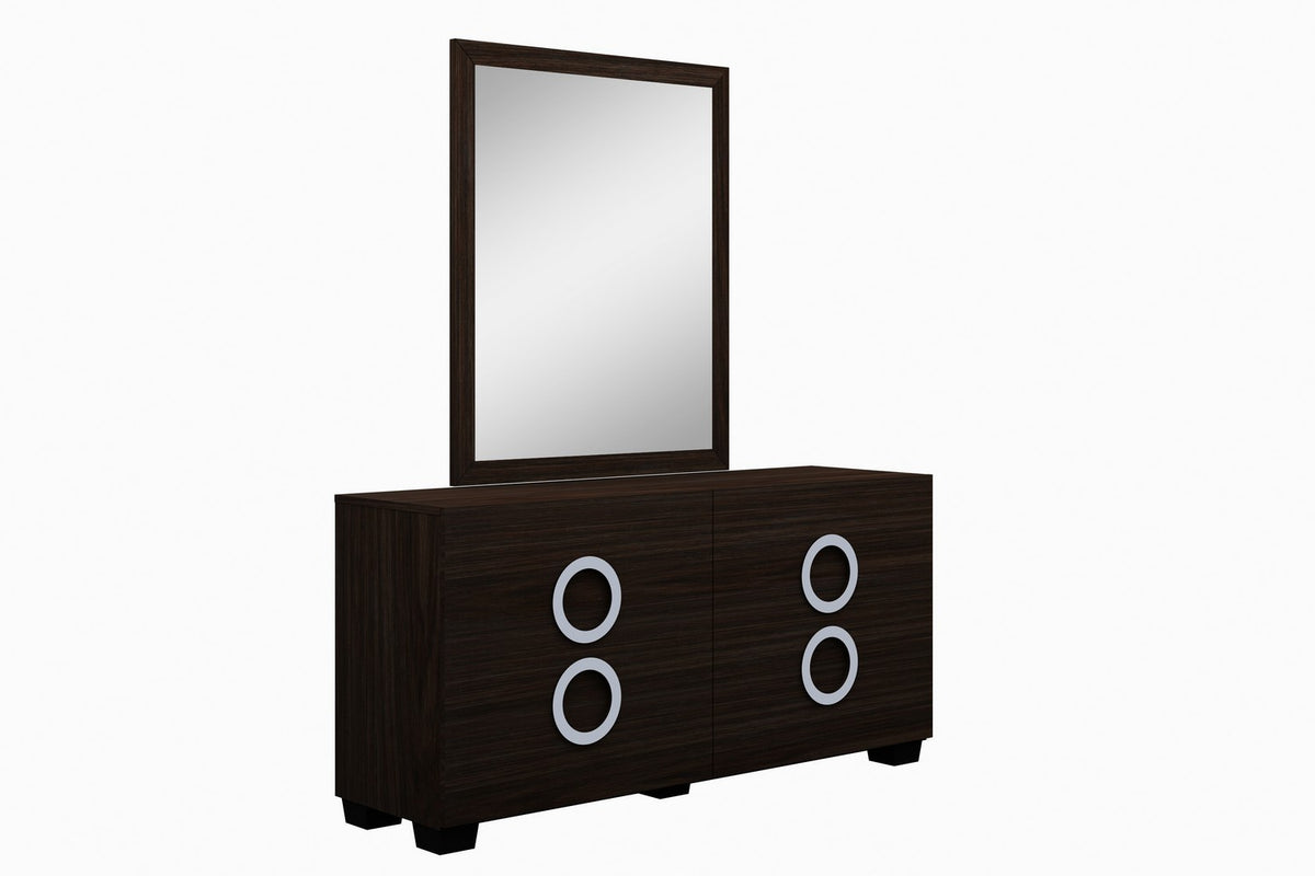 4PCS QUEEN WENGE BEDROOM SET #MONTE CARLO GU