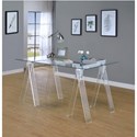 Amaturo Acrylic Sawhorse Writing Desk-COA 801535