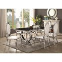 Antoine Stainless Steel Dining Table with Glass Top-ONLY TABLE-COA