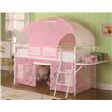 White & Pink Tent Bunk Bed 460202-COA
