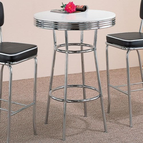 Cleveland 50's Soda Fountain Chrome Bar Table ONLY-COA