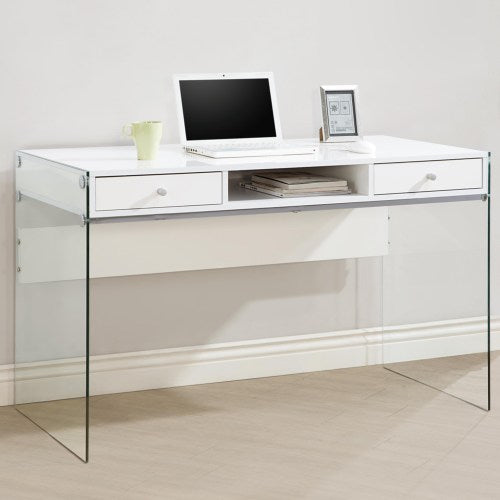 Modern Computer Desk with Glass Sides-COA