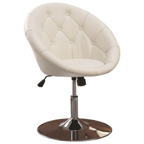Bar Stools Round Tufted White Swivel 102583CST
