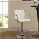 Bar Stools Adjustable Bar Stool with White Upholstery-COA
