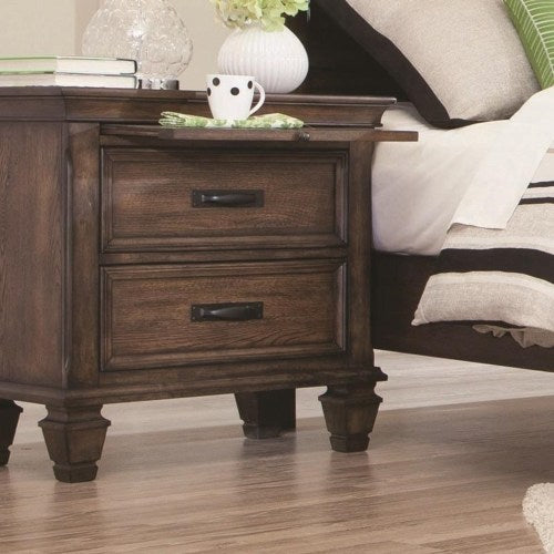 Franco 2 Drawer Nightstand with Pull Out Tray-COA