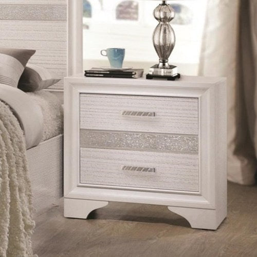 Miranda 2 Drawer Night Stand with Hidden Jewelry Tray-COA