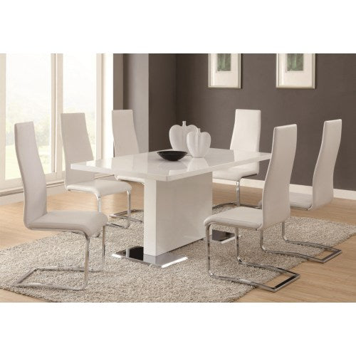 7 Piece White Dining Set-COA 102310