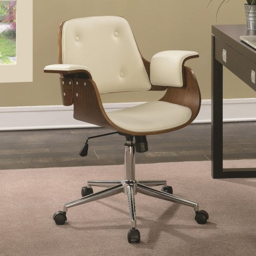 Office Chairs Mid-Century Modern Office Chair with Upholstered Seat