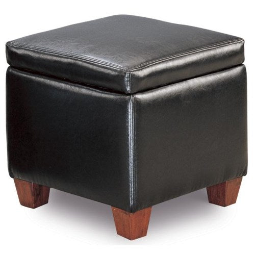 Faux Leather Storage Cube Ottoman 500902-COA
