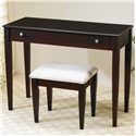 Vanities Contemporary Flip Top Vanity and Stool with Fabric Seat