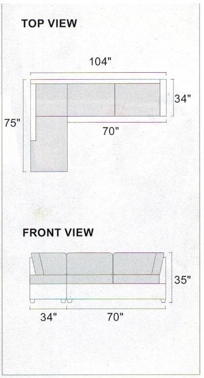 3 PCS SECTIONAL F6855-POU
