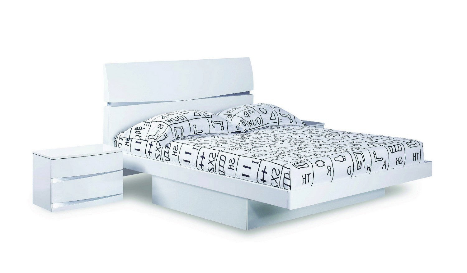 4PCS QUEEN WHITE BEDROOM SET #WYNN GU