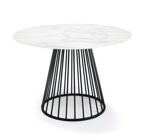 MODERN ROUND WHITE AND BLACK DINING TABLE 257012-VIG