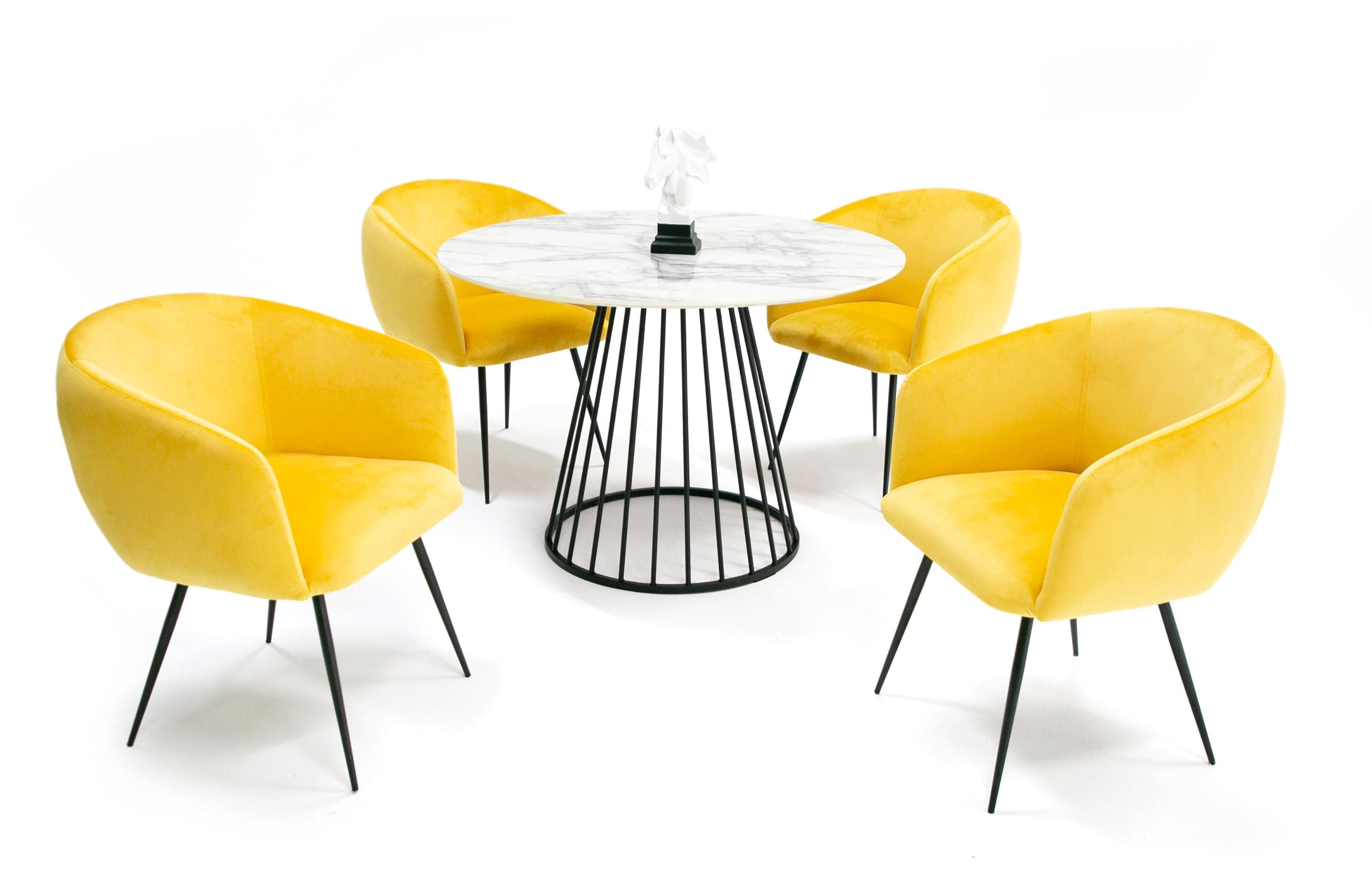 MODERN ROUND WHITE AND BLACK DINING TABLE 257012-VIG