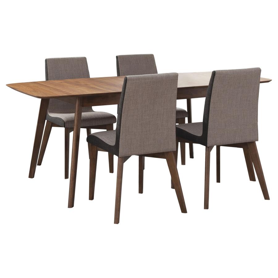 5-piece Rectangular Dining Set Natural Walnut 106591-S5 CST
