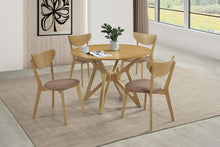 Load image into Gallery viewer, 5-piece Round Solid Wood Dining Set Light Walnut 108440-S5 CST