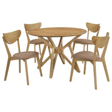 Load image into Gallery viewer, 5-piece Round Solid Wood Dining Set Light Walnut 108440-S5 CST