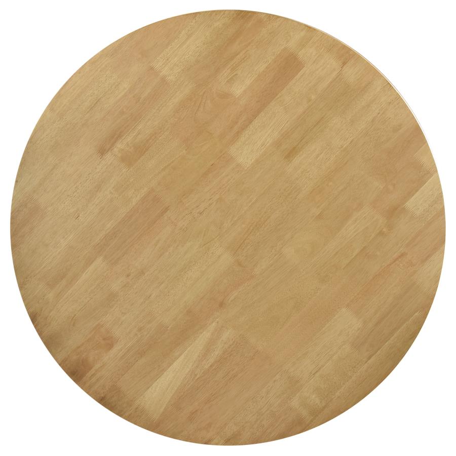 5-piece Round Solid Wood Dining Set Light Walnut 108440-S5 CST