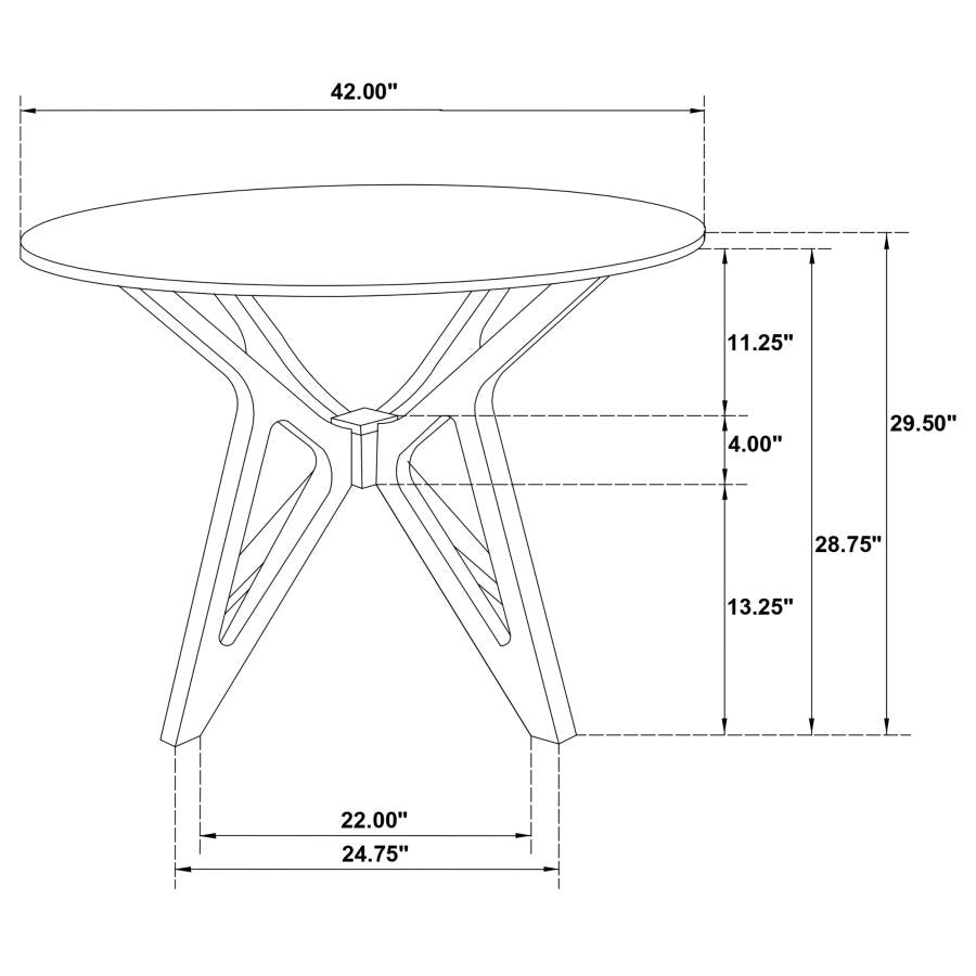 5-piece Round Solid Wood Dining Set Light Walnut 108440-S5 CST