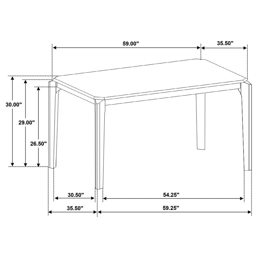 5-piece 59-inch Rectangular Dining Set Dark Brown 108921-S5 CST