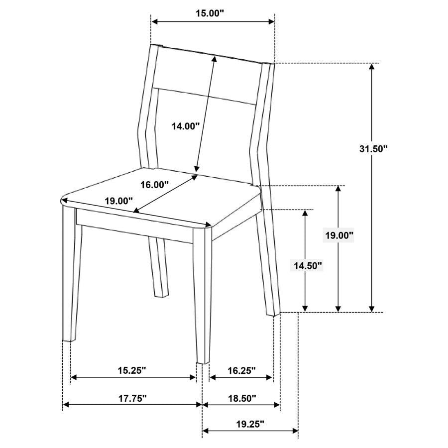 5-piece 59-inch Rectangular Dining Set Dark Brown 108921-S5 CST