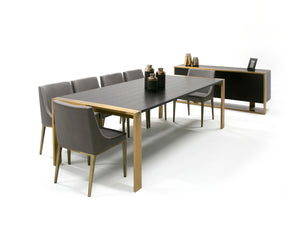 MODERN WENGE AND BRASS DINING TABLE BN-2T-VIG