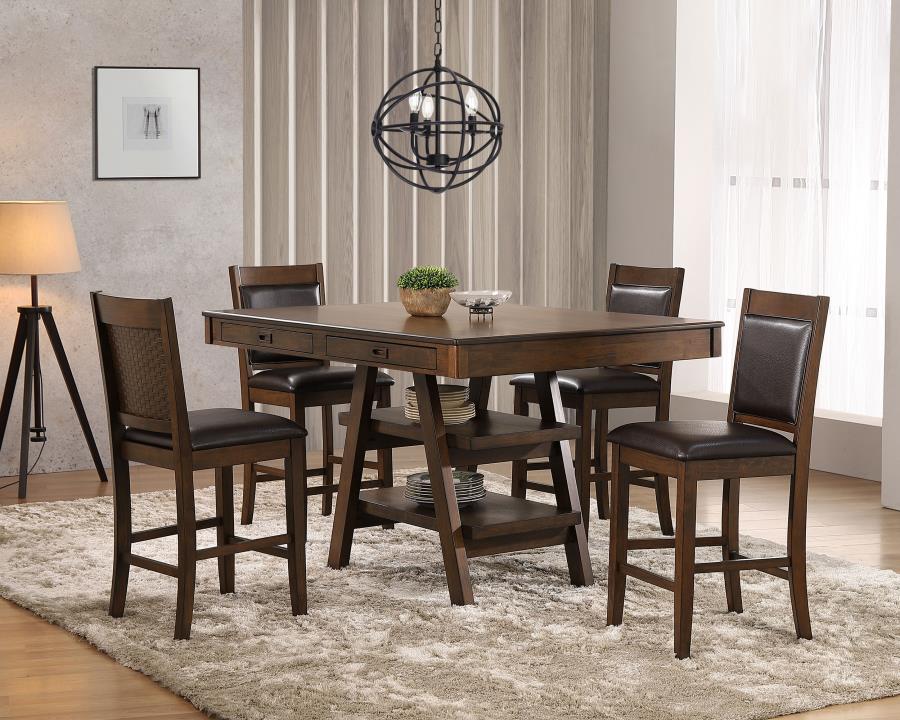 5-piece Rectangular Dining Table Set Walnut 115208-S5 CST