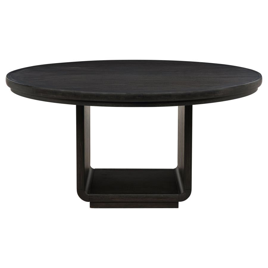5-piece Round Dining Table Set Burnished Black 115390-S5 CST