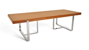 MODERN WALNUT AND STAINLESS STEEL DINING TABLE 2203T-VIG