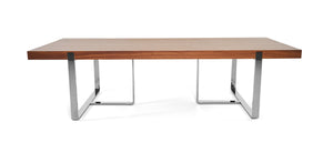 MODERN WALNUT AND STAINLESS STEEL DINING TABLE 2203T-VIG