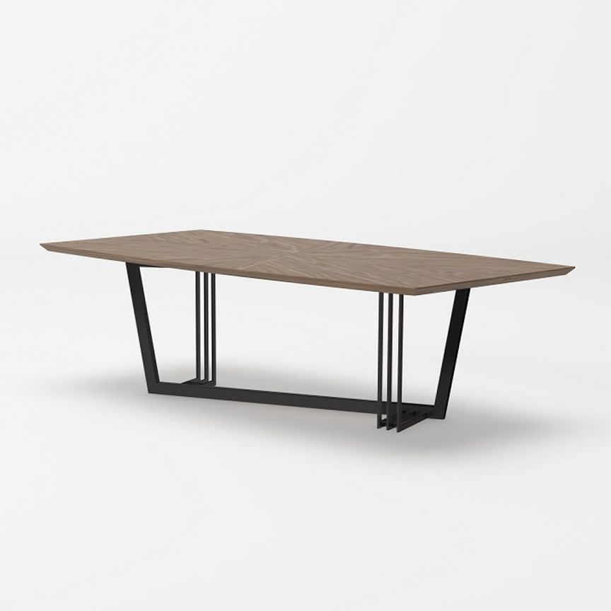 MODERN WALNUT AND BLACK DINING TABLE 2003T-VIG