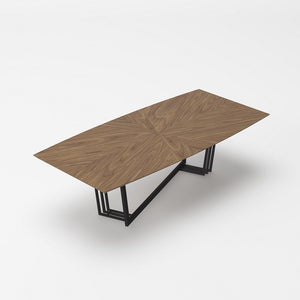 MODERN WALNUT AND BLACK DINING TABLE 2003T-VIG