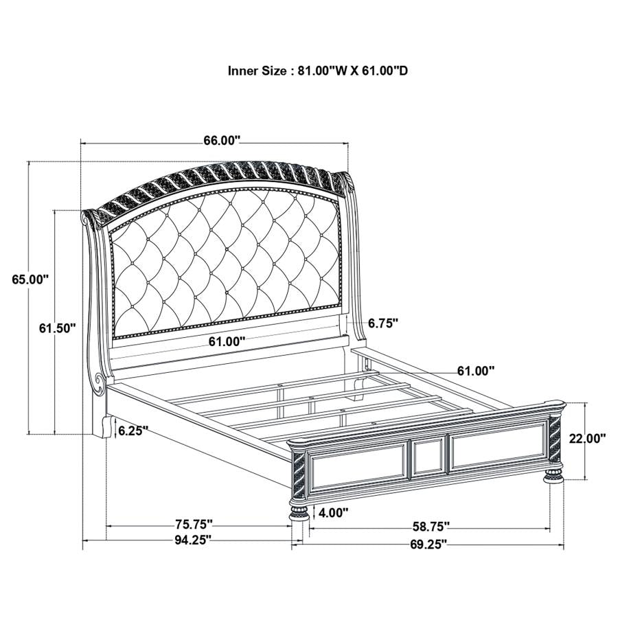 4PCS QUEEN BEDROOM SET /224441Q-S4-COA