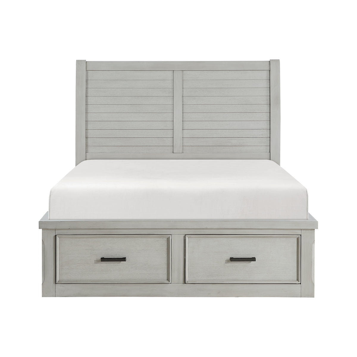 Queen Platform Bed with Storage Footboard and Side Rails 1337-1 HME