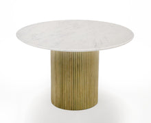 Load image into Gallery viewer, WHITE MARBLE &amp; MANGO ROUND DINING TABLE 1120-VIG