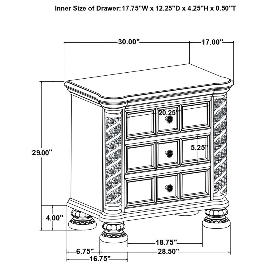 4PCS QUEEN BEDROOM SET /224441Q-S4-COA