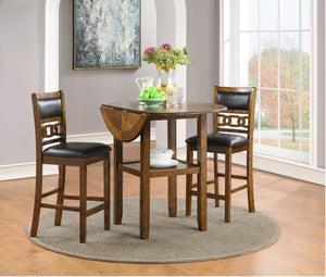 GIA 42" COUNTER DROP LEAF TABLE W/2 CHAIRS-NC
