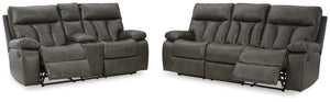 POWER RECLINING SOFA AND LOVESEAT 1480189/94-ASH
