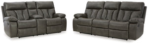 POWER RECLINING SOFA AND LOVESEAT 1480189/94-ASH