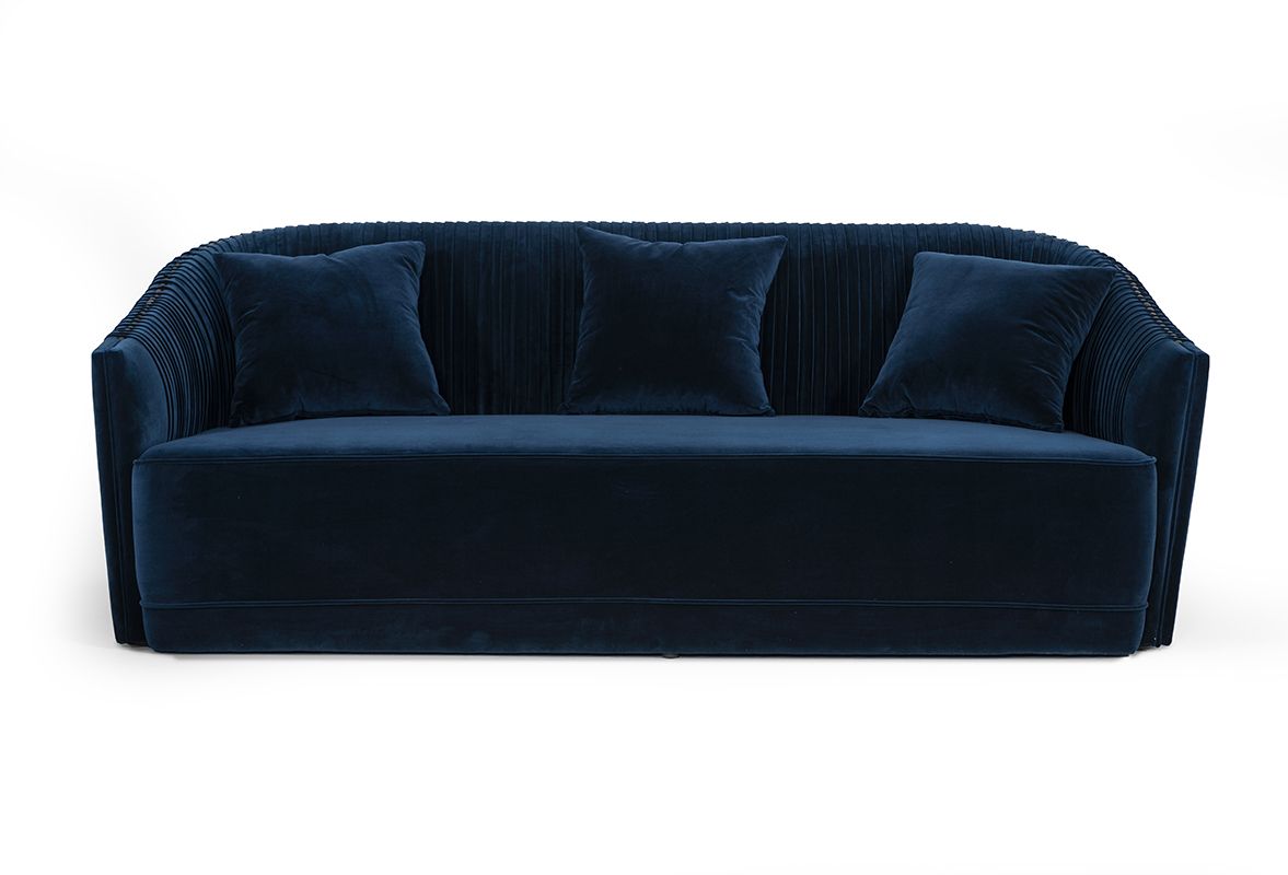 MODERN BLUE VELVET SOFA 1811-VIG
