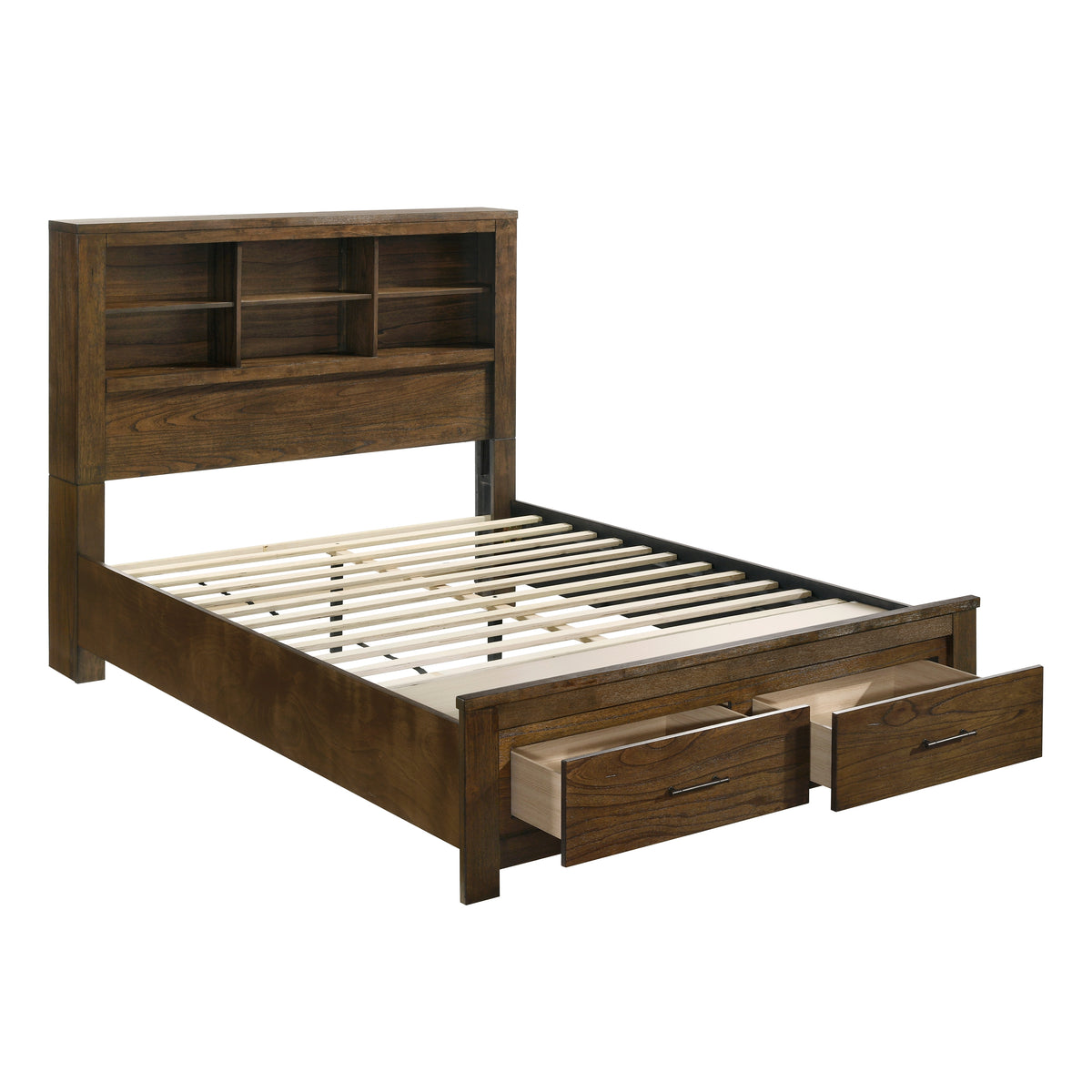 Queen Platform Bed with Footboard Storage 1592-1 HME