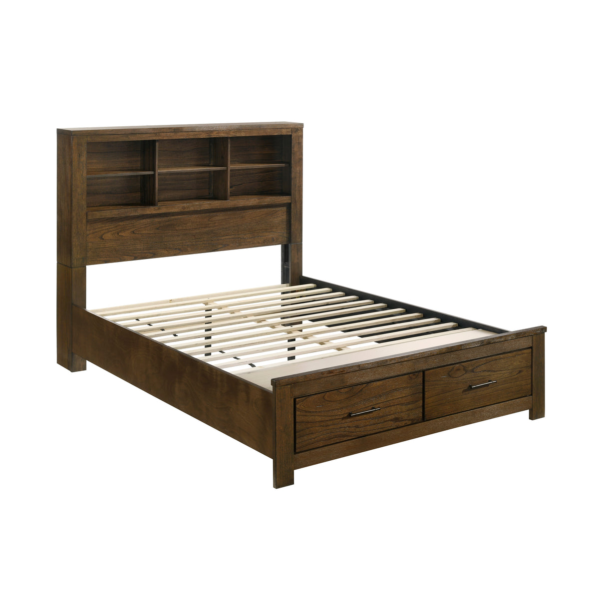 Queen Platform Bed with Footboard Storage 1592-1 HME